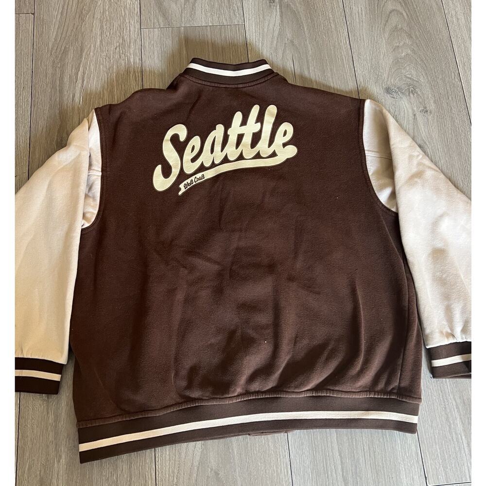 H&M Unisex College Varsity Jacket Classic Letterman Snap Button LettermanSeattle - Picture 11 of 11